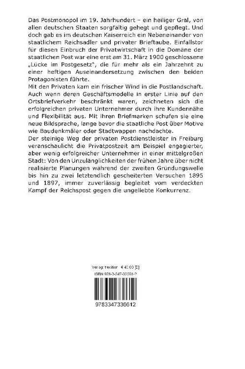 Produktbild: Reichsadler und Brieftaube: Private Postdienstleister in Freiburg 1886 - 1900