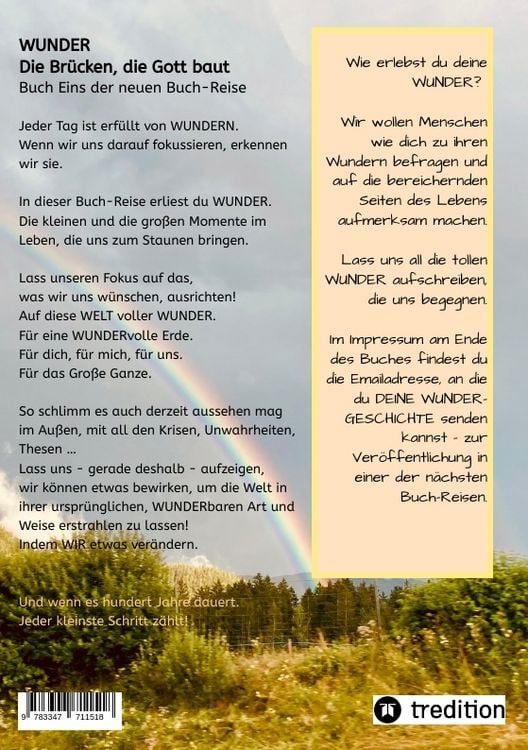 Produktbild: WUNDER - Die Br&uuml;cken, die Gott baut. Geschichten mit Botschaften. #DASWUNDERKOMMTVONINNEN #GESCHENK #CHANCE #HEILUNG