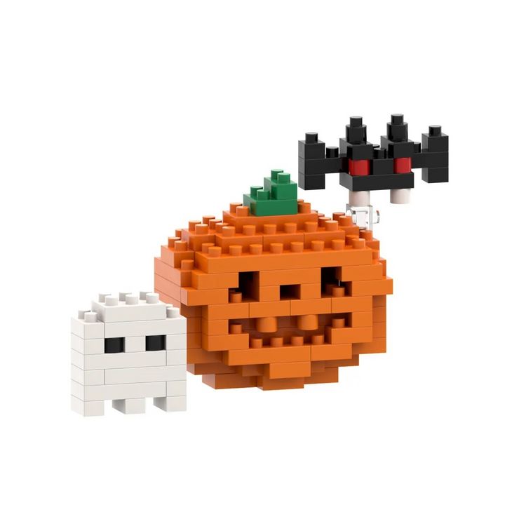 Produktbild: BRIXIES 220031 - Postkarte Halloween, 3D Konstruktionsbausatz aus Ministeinen, 99 Teile