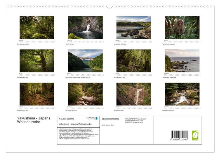 Produktbild: Yakushima - Japans Weltnaturerbe (hochwertiger Premium Wandkalender 2026 DIN A2 quer), Kunstdruck in Hochglanz