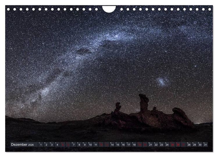 Produktbild: Atacama: Karge W&uuml;ste, m&auml;chtige Vulkane und farbenpr&auml;chtige Lagunen (Wandkalender 2026 DIN A4 quer), CALVENDO Monatskalender