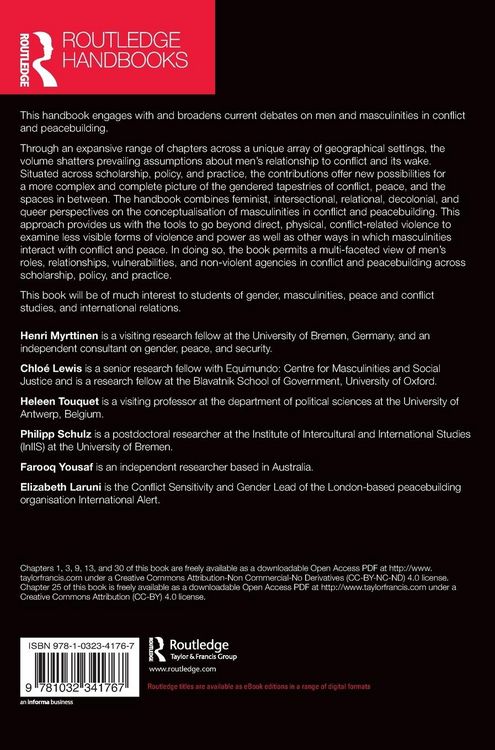 Produktbild: Routledge Handbook of Masculinities, Conflict, and Peacebuilding