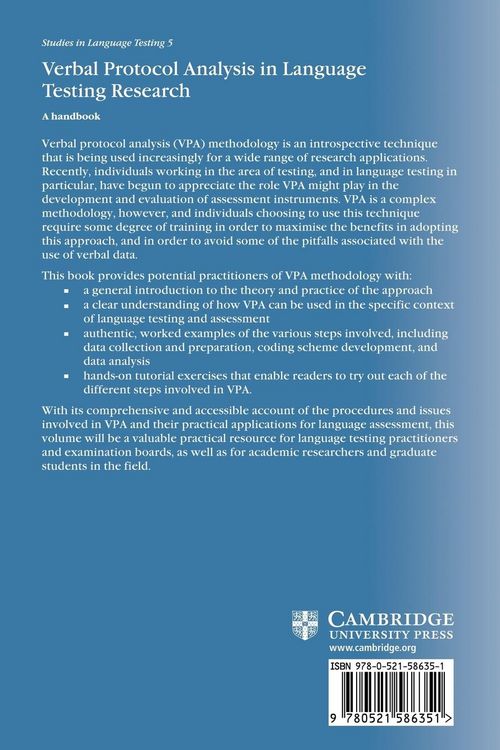 Produktbild: Verbal Protocol Analysis in Language Testing Research