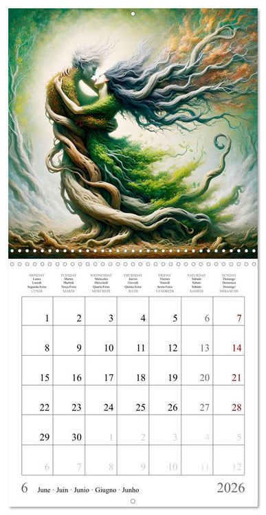 Produktbild: Arbres de l'amour (Calendrier mural carr&eacute; 2026 30x30 cm) Calendrier double avec une page pour vos prises de notes