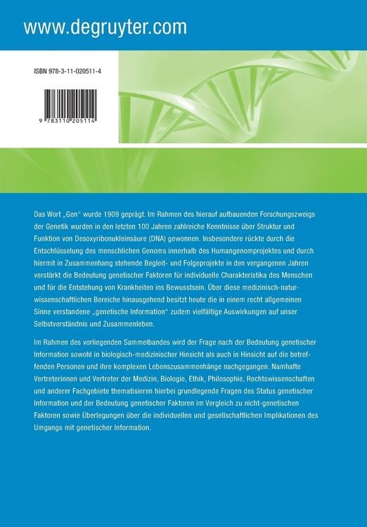 Produktbild: Was bedeutet "genetische Information"?