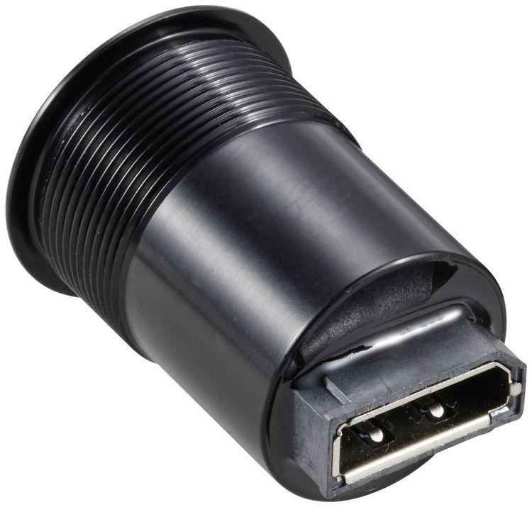 Produktbild: TRU COMPONENTS TC-11980480 Display Port 1,2 Panel-Adapter Buchse DisplayPort Buchse - DisplayPort Buchse Schwarz Inhalt: 1 St.