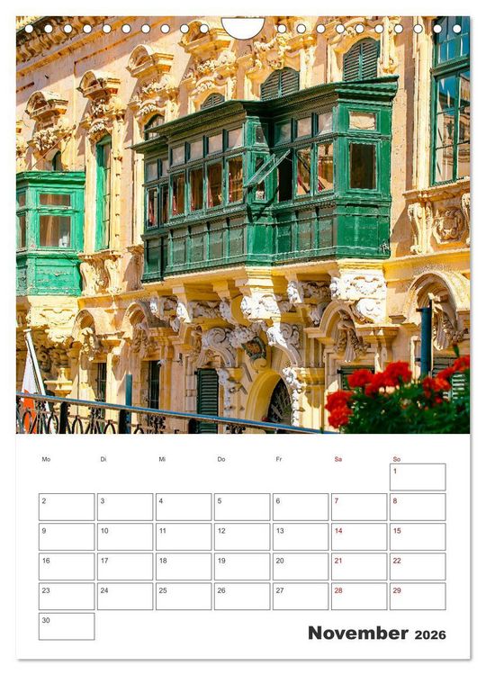Produktbild: Valletta - K&uuml;stenstadt mit Charme (Wandkalender 2026 DIN A4 hoch), CALVENDO Monatskalender