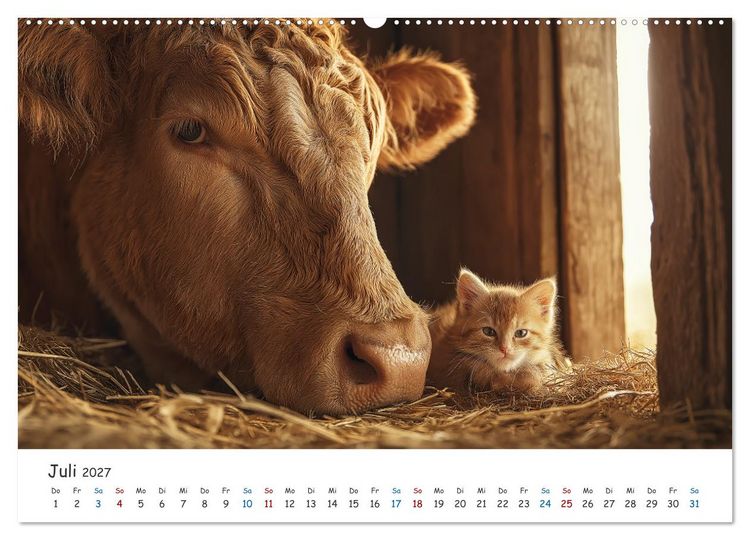 Produktbild: Wenn Tiere Freunde werden (Wandkalender 2027 DIN A2 quer), CALVENDO Monatskalender
