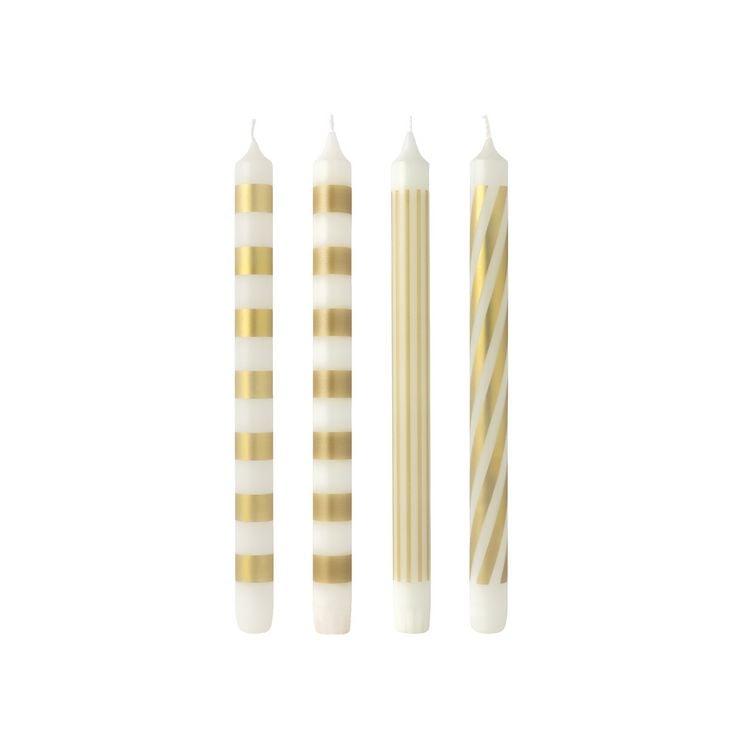 Produktbild: Villeroy & Boch Christmas Chic Stabkerzen wei&szlig;/gold, 4-tlg.