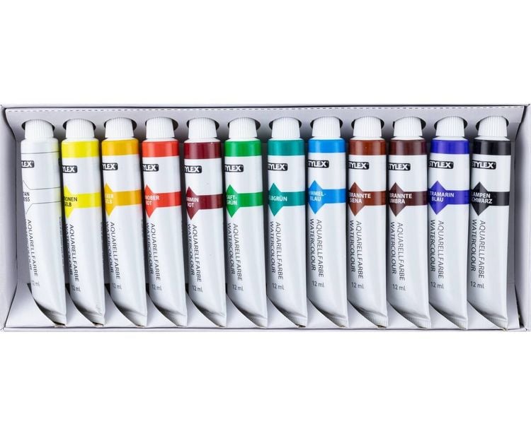Produktbild: Stylex Aquarellfarbe, 12 Tuben &agrave; 12 ml