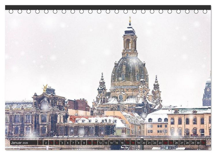 Produktbild: Dresden - Die Frauenkirche (Tischkalender 2026 DIN A5 quer), CALVENDO Monatskalender
