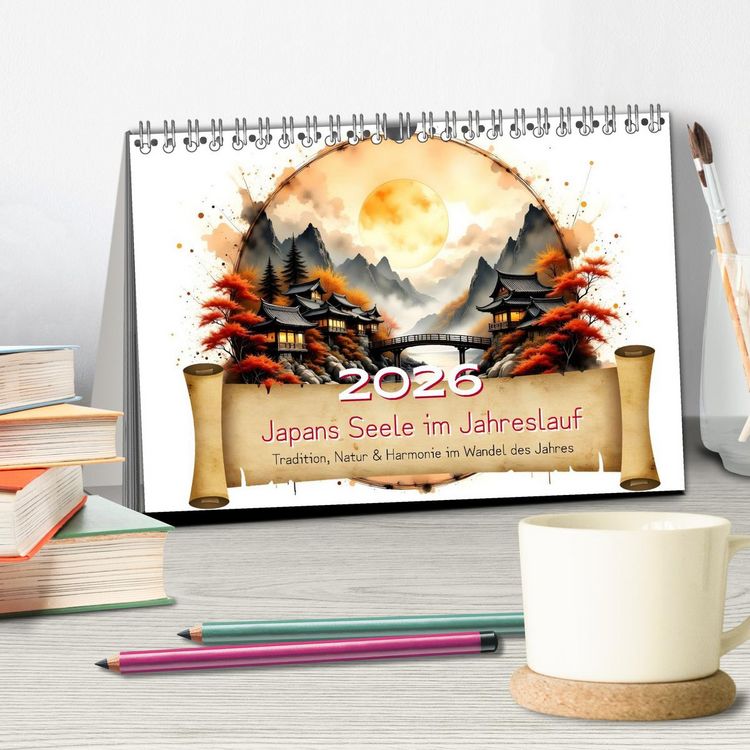 Produktbild: Japans Seele im Jahreslauf (Tischkalender 2026 DIN A5 quer), CALVENDO Monatskalender