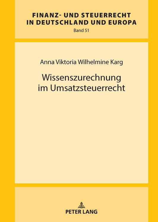 Produktbild: Wissenszurechnung im Umsatzsteuerrecht