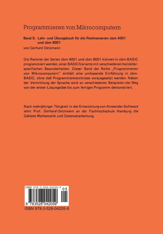 Produktbild: Lehr- und &Uuml;bungsbuch f&uuml;r die Rechnerserien cbm 4001 und cbm 8001