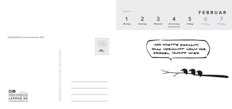 Produktbild: meta bene Postkartenkalender 2027