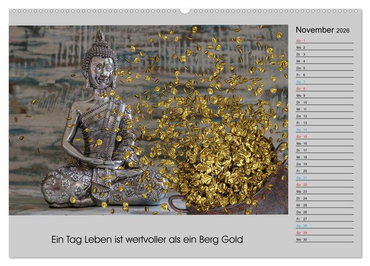 Produktbild: Lebenskraft Buddha (hochwertiger Premium Wandkalender 2026 DIN A2 quer), Kunstdruck in Hochglanz