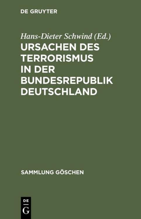 Produktbild: Ursachen des Terrorismus in der Bundesrepublik Deutschland