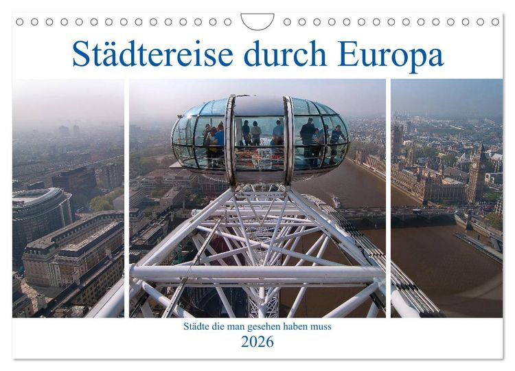 Produktbild: St&auml;dtereise durch Europa (Wandkalender 2026 DIN A4 quer), CALVENDO Monatskalender