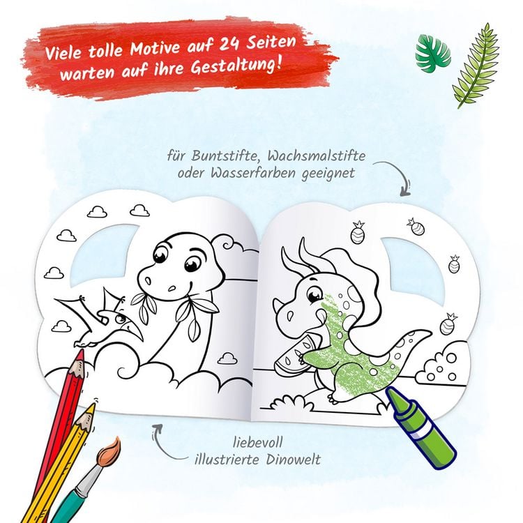 Produktbild: Tr&ouml;tsch Malbuch Stickermalbuch Dino Malspa&szlig;
