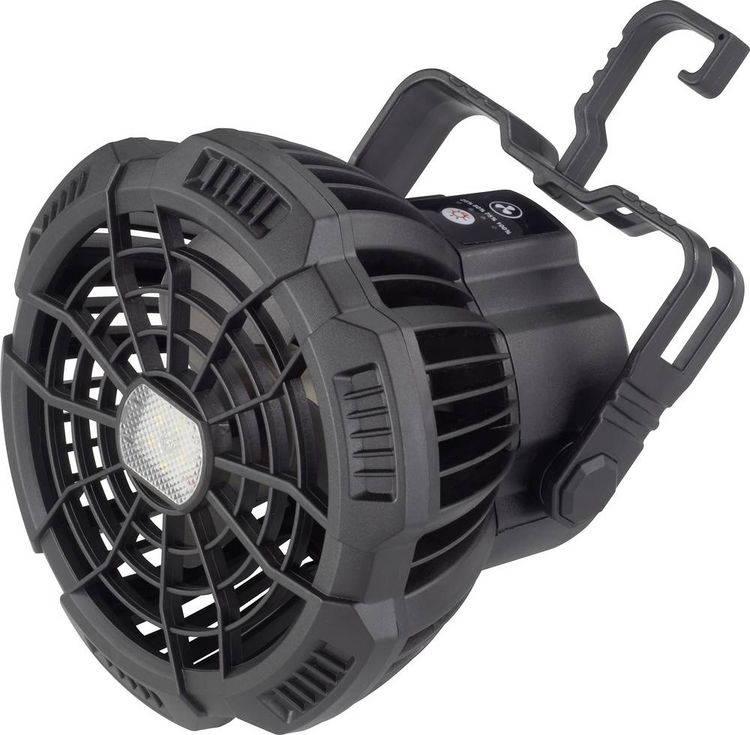 Produktbild: Rechargeable Akku-Ventilator Schwarz mit Fernbedienung, Schwenkbar, mit Beleuchtung