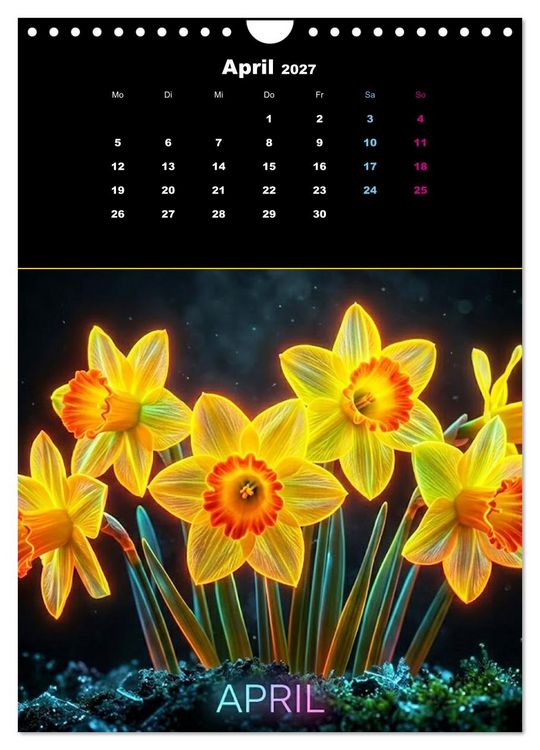 Produktbild: Neon Botanicals - Flora im Lichtrausch (Wandkalender 2027 DIN A4 hoch), CALVENDO Monatskalender