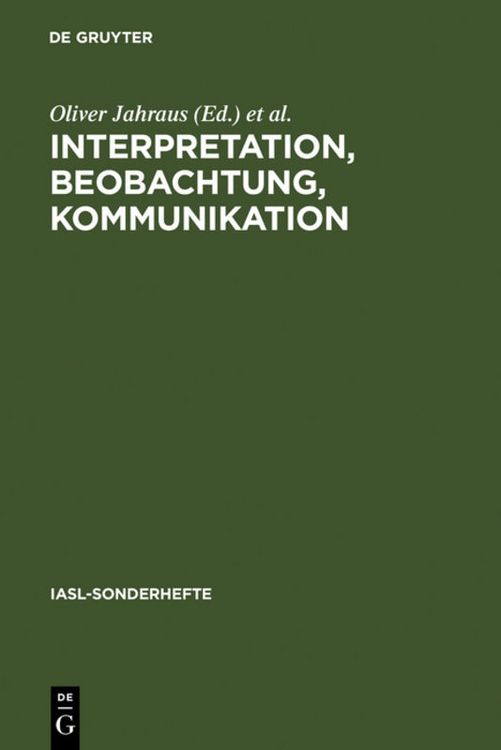 Produktbild: Interpretation, Beobachtung, Kommunikation