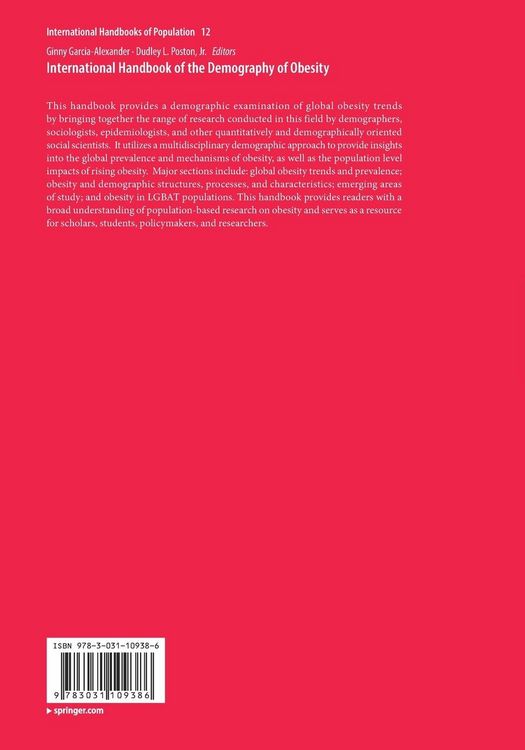 Produktbild: International Handbook of the Demography of Obesity