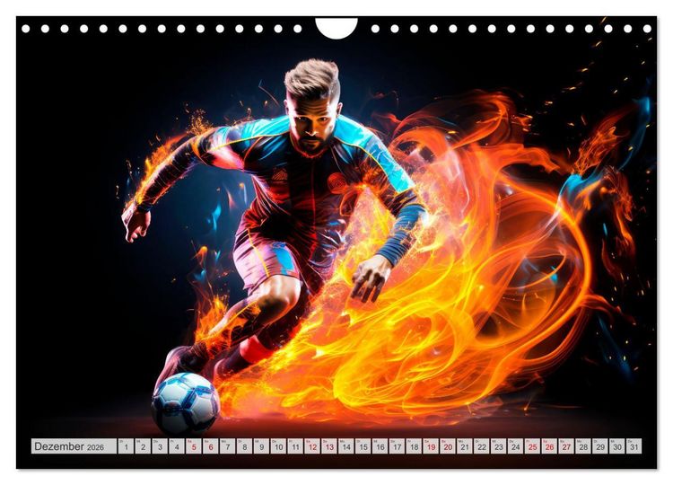 Produktbild: FU&szlig;BALLFIEBER Dynamische Szenen (Wandkalender 2026 DIN A4 quer), CALVENDO Monatskalender
