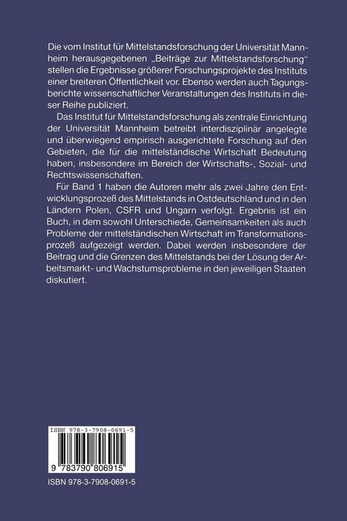 Produktbild: Der Mittelstand im Transformationsproze&szlig; Ostdeutschlands und Osteuropas