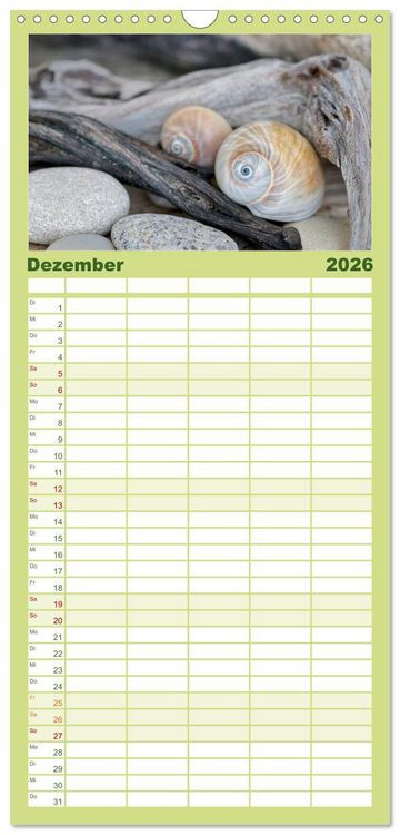Produktbild: Familienplaner 2026 - Strandgut und Meer mit 5 Spalten (Wandkalender, 21 x 45 cm) CALVENDO
