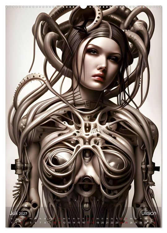 Produktbild: Biomechanic Portrait - Sch&ouml;nheit zwischen Mensch und Maschine (Wandkalender 2027 DIN A2 hoch), CALVENDO Monatskalender