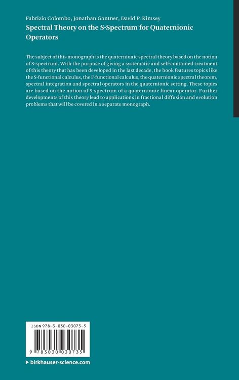 Produktbild: Spectral Theory on the S-Spectrum for Quaternionic Operators