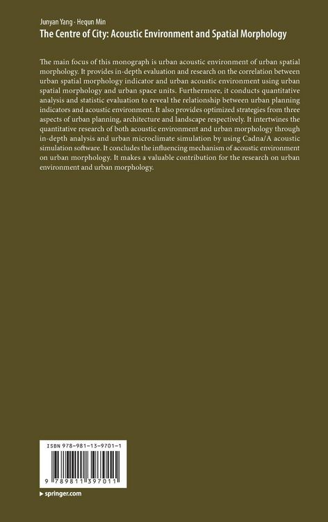 Produktbild: The Centre of City: Acoustic Environment and Spatial Morphology