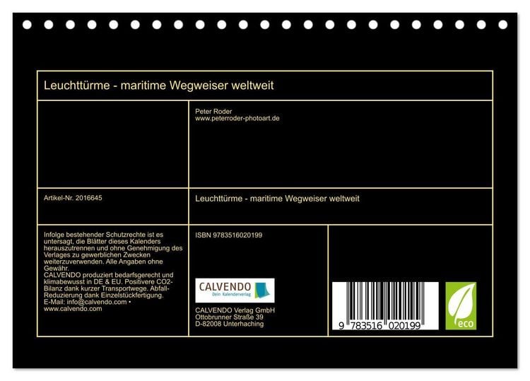 Produktbild: Leuchtt&uuml;rme - maritime Wegweiser weltweit (Tischkalender 2026 DIN A5 quer), CALVENDO Monatskalender