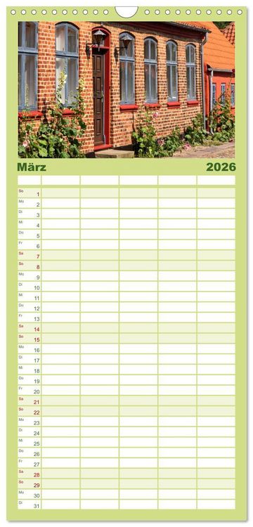 Produktbild: Familienplaner 2026 - J&uuml;tland. Zwischen Ringk&oslash;bing und Ribe mit 5 Spalten (Wandkalender, 21 x 45 cm) CALVENDO