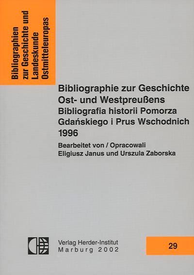 Produktbild: Bibliographie zur Geschichte Ost- und Westpreussens 1996