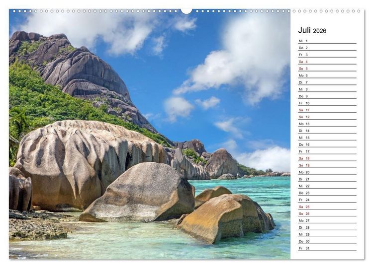 Produktbild: Seychellen: La Digue und Mah&eacute; - zwei Trauminseln (Wandkalender 2026 DIN A2 quer), CALVENDO Monatskalender