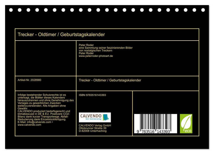 Produktbild: Trecker - Oldtimer / Geburtstagskalender (Tischkalender 2026 DIN A5 quer), CALVENDO Monatskalender