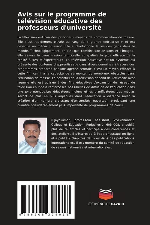 Produktbild: Avis sur le programme de t&eacute;l&eacute;vision &eacute;ducative des professeurs d'universit&eacute;