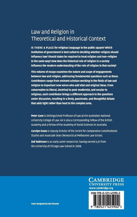 Produktbild: Law and Religion in Theoretical and Historical Context