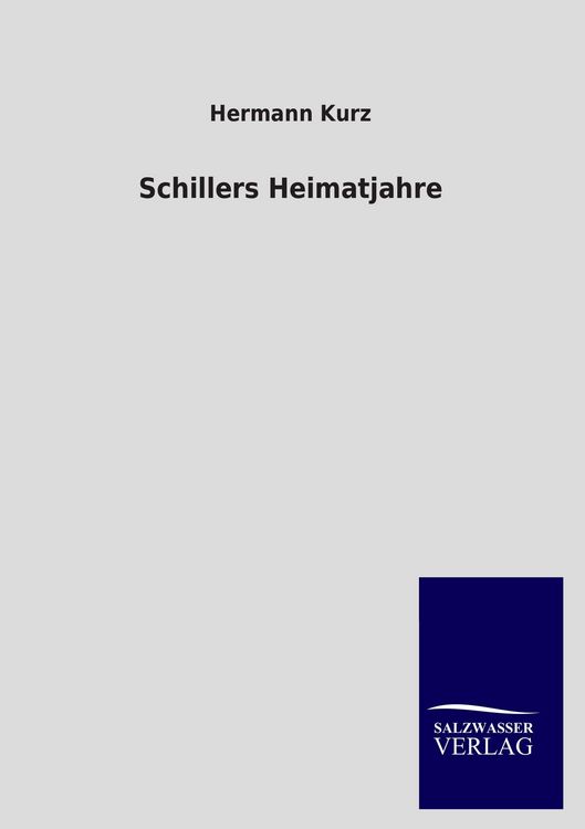 Produktbild: Schillers Heimatjahre