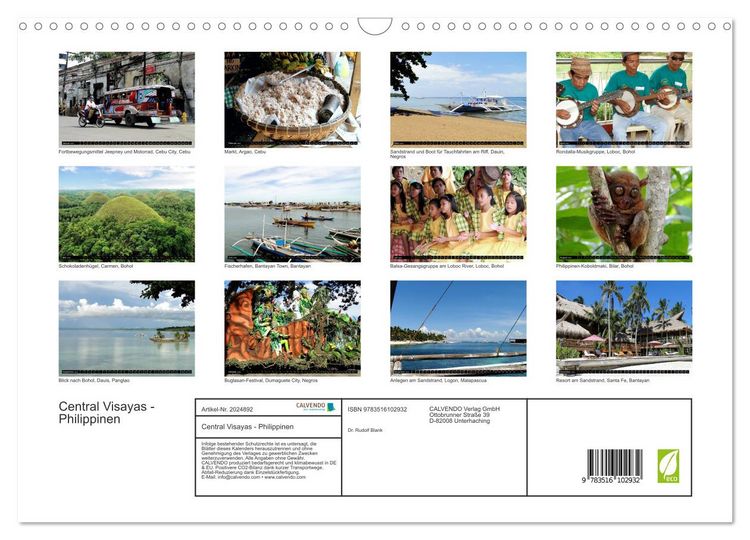 Produktbild: Central Visayas - Philippinen (Wandkalender 2026 DIN A3 quer), CALVENDO Monatskalender