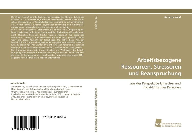 Produktbild: Arbeitsbezogene Ressourcen, Stressoren und Beanspruchung