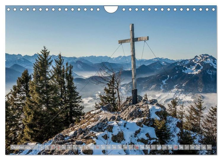 Produktbild: Gipfelkreuze auf bayerischen Bergen (Wandkalender 2026 DIN A4 quer), CALVENDO Monatskalender