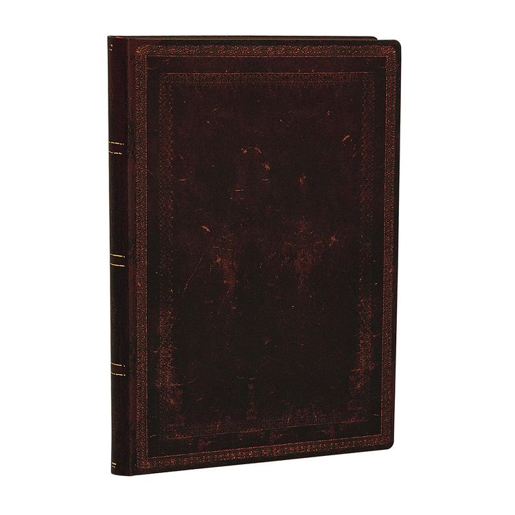 Produktbild: Softcover Notizbuch Schwarzes Marokkoleder Schlicht, Mini, Liniert