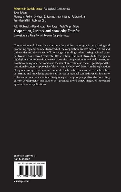 Produktbild: Cooperation, Clusters, and Knowledge Transfer
