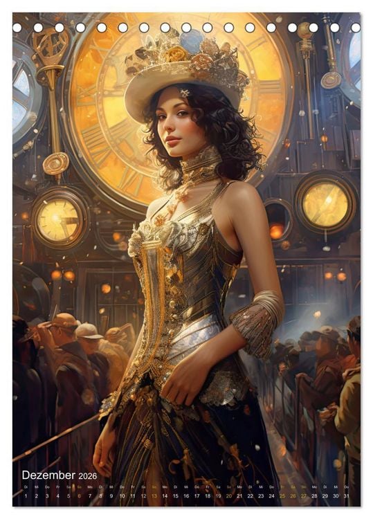 Produktbild: Steampunk Ladies (Tischkalender 2026 DIN A5 hoch), CALVENDO Monatskalender