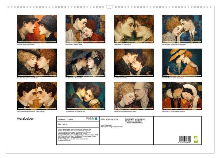 Produktbild: Herzbeben (Wandkalender 2027 DIN A2 quer), CALVENDO Monatskalender
