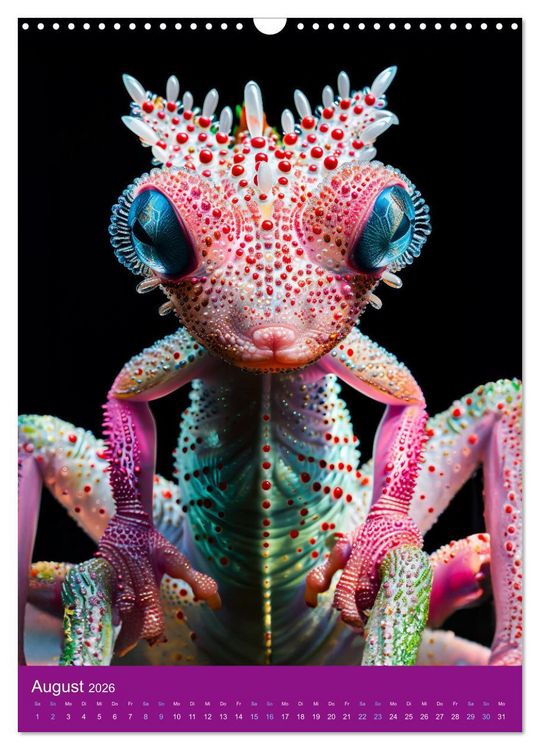 Produktbild: Neon-Evolution - Fluoreszierende Fantasietiere der KI-Welt (Wandkalender 2026 DIN A3 hoch), CALVENDO Monatskalender