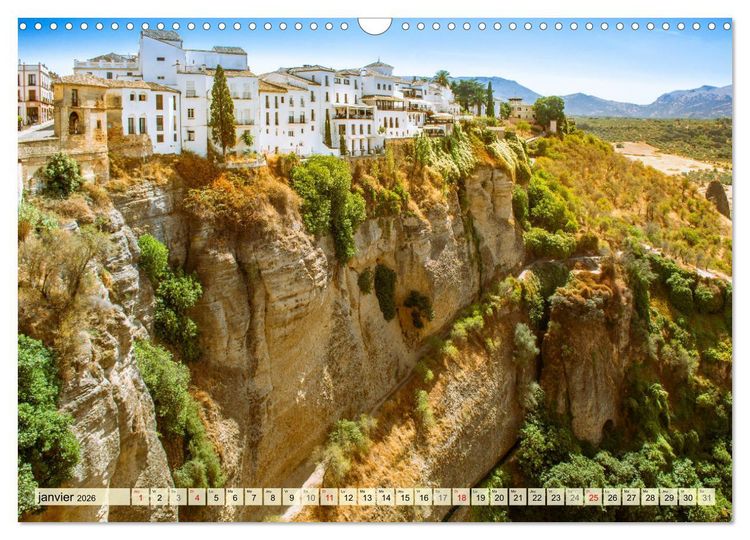 Produktbild: La belle Andalousie: S&eacute;ville - M&aacute;laga - Grenade - Ronda - Antequera (Calendrier mural 2026 DIN A3 vertical), CALVENDO calendrier mensuel